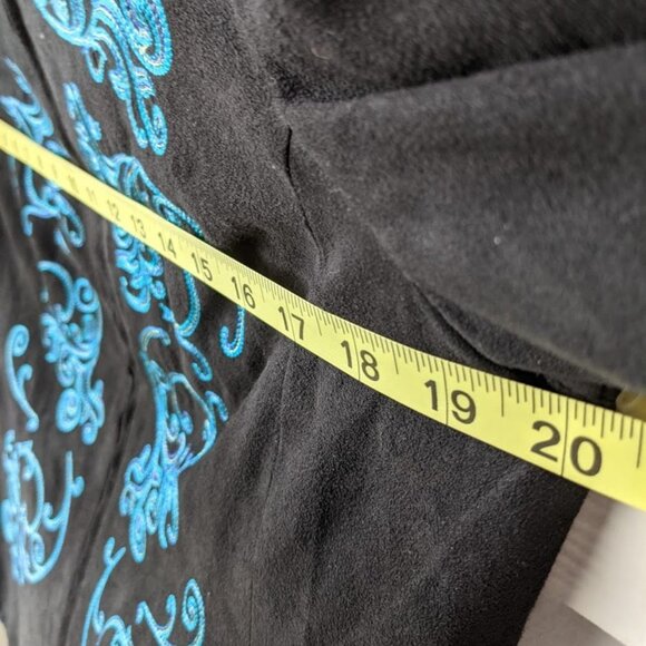 BIRCH HILL Black and Blue Embroidered Open Front - Picture 4 of 5